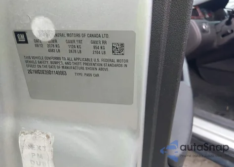 2013 Chevrolet Impala Lt z USA, uszkodzony, nr VIN 2G1WG5E39D1149063